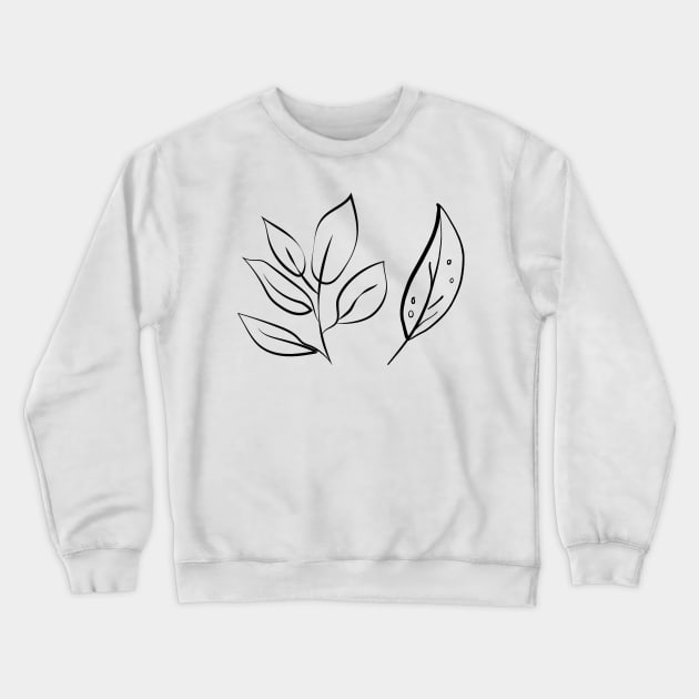 black leaf line art design Crewneck Sweatshirt by Artistic_st